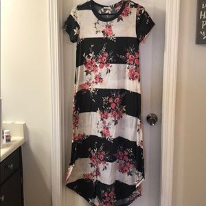 Pretty black striped floral dress